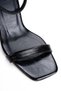 Women's Black Single Strap Stylish Stiletto Heel U Summer Shoes - 7