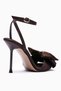 Women's Satin Heeled Shoes Ankle Strap Bow Detail Stone Stylish Evening Dress Sandals Rosina Brown - 4