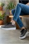 Men's Gray Suede Textured White Thick Soled Guaranteed Lace-Up Casual Sneakers Sports Shoes