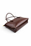 Women's Brown Knitwear Textured Narrow Long Horizontal Shoulder Bag - 5