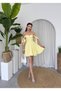 Women's Flared Mini Dress with Tie-Detail Panels on the Shoulder - 8
