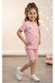 Girl's cotton summer short sleeve set with shorts - 2