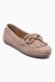 Women's Genuine Suede Ballet Flats Tassel Detailed Loafers Alora Beige - 3