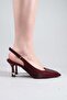 Narin Satin Heeled Shoes Bordo - 6