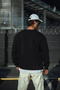 Lushiowear Men's Cotton Crew Neck 3 Yarn Basic Sweatshirt - Black - 2