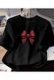 Bordo Ribbon Printed Unisex Women'S/Men's Oversized Crewneck T-Shirt