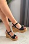 Women's Almina 10 cm Padded Written Cork Sole Shoes
