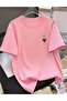 Dotted Hearts Printed Unisex Women/Men Oversize Crewneck T-Shirt