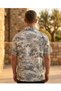 Recien Men's Toile De Jouy Safari Patterned Cuban Collar Short Sleeve Shirt – Th405 - 2