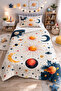 Planet Space Single Pique Bedspread Set Children's Room Piqué Bedspread - 2