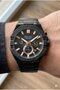 Modern Design Men's Wristwatch |   45mm Steel Case, Black Metal Band, Black Dial - 5
