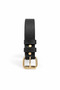 Women's Slim Black K Belt – Gold t Buckled Elegant Design (for Waist & Pants) - 4