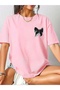 Black Ribbon Printed Unisex Women'S/Men's Oversize Crew Neck T-Shirt
