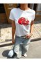Women's Nar Printed Bayb Tee Cropped - 5