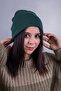 Green Unisex Folded Knitwear Flat Beret - 2