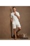 Ottoman Polo Collar Patched T-Shirt and Shorts - %100 Cotton Short Sleeve Summer 2-Piece Set - Casual Wear