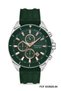 Sports Men's Wristwatch |   46mm Steel Case, Green Silicone Strap, Green Dial - 5