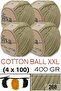 قطن طبيعي مقاس XXL - 4 مم قابل للتمدد مكرمية خيطًا - 268 (عبوة من 4 قطع)