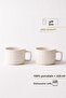 Relief Asortik Patterned 2-Piece Porcelain Tea and Coffee Cup Set for 2 People 220 ml - White