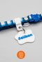 Blue Striped Patterned, Charm-Decorated, Name Tag, Phone Number Written, Cat Collar (Safety Click)