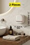 2 Pieces Decorative New Generation Soap Dish Set, Solid Soap Box with Snap-On Lid