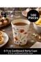 Poppy and Wildflower Patterned 8-9 oz Stylish Invitation and Organization Cardboard Party Cups (100 Pieces)