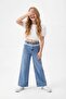Mavi Ayarlanabilir Lastikli Kız Çocuk Denim Pantolon TKDSS26JE00002 - 2