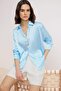 Mavi Oversize/Geniş Kalıp Saten Dokuma Gömlek TWOAW24GO00211 - 2