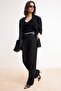 Siyah*001 Straight/Düz Kesim Pilili Dokuma Kumaş Pantolon TWOAW23PL00401 - 2