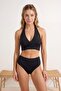 Black Bralette Covered High Waist Regular Bikini Set Tbess26Bt00043