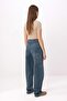 More Sustainable Koyu Mavi Yıkama Efektli Bol Kesim Yüksek Bel Loose Baggy Jeans TWOAW24JE00308 - 5