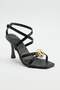 Siyah Gold Toka Detaylı Kadın Klasik Topuklu Ayakkabı TAKSS26TO00072