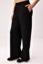 Siyah Wide Leg/Geniş Paça Normal Bel Aksesuar Detaylı Esnek Örme Eşofman Altı TWOSS26EA00001 - 3