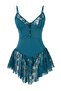 Petrol Dantelli Düğmeli Askılı Kapsız Külotlu Babydoll/Fantezi Gecelik THMAW26LL00003 - 3