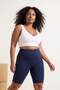 Navy Blue Recovery High Waist Knitted Sports Biker/Biker/Short Plus Size Leggings Tbbss26Bv00004
