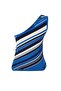 Mavi Asimetrik Yaka Fitted Renk Bloklu Crop Triko İnce Bluz TWOSS26BZ00301 - 10