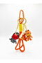 Bag Charm & Carabiner with Movable Garfield Cat Figure, Pizza and Coffee Writings Keychain - 3