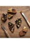 Brown Variegated Polymer Clay & Epoxy Design Nail Earrings (Nails Stainless Steel) - 4