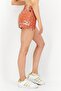 Women Floral Denim Shorts, Brown - 4