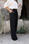 Black Pleated Polyviscose Palazzo Trousers
