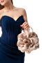 Li̇na |   Gold Metal Handle Rose Flower Design Evening Dress Hand and Shoulder Bag - 3