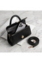 Black Women's Shoulder and Hand Bag with Strap - 5