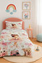 Ballerina Rabbit Teddy Bear Patterned Single Pique Bedspread Set Children's Room Piqué Bedspread - 3