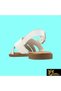 Women's White Genuine Leather Sandals 505320349-1 - 6