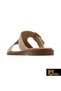 Women's Cream Genuine Leather Slipper 505320332-1 - 6