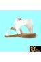 Women's White Genuine Leather Sandals 505320342-1 - 6