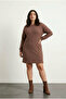 Plus Size Long Sleeve Crew Neck Straight Cut Dress 100-189