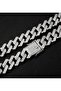 Silver Prong (20mm) Chain Necklace with Stone - 6