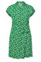 Plus Size Polo Neck Short Sleeve Floral Print Button Detail Belted Dress 303328 - 6