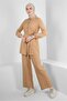 SHIRT COLLAR BENDED DOUBLE PANT SUIT 43547 - 2